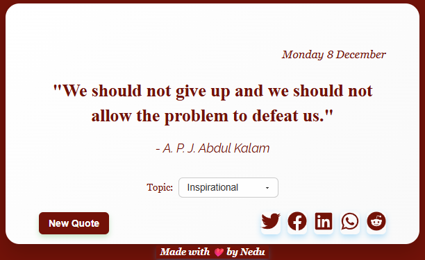 Random Quote Machine Screenshot